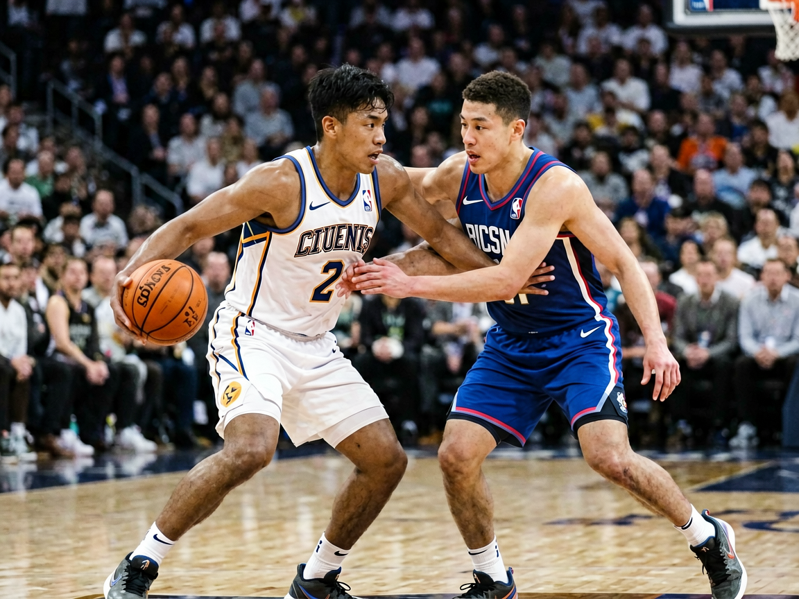 NBA赛事资讯配图：篮球比赛中球员激烈对抗瞬间
